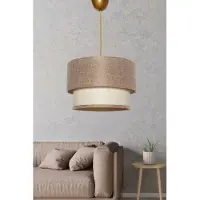 Asir Verlichting - Kroonluchter Beige Creme Metaal - 30x30x65cm - Elegant Design - LunaMae