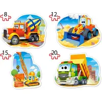 Castorland Puzzel 4 in 1 (8+12+15+20 stuks) Bouwvoertuigen 43040