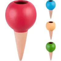 Relaxdays waterdruppelaar keramiek - set van 4 - 300 ml - waterbollen potplanten - fles
