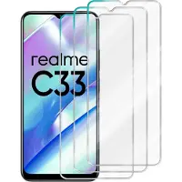 Cadorabo 3x Screenprotector geschikt voor Realme C33 - Beschermende Pantser Film in - Getemperd (Tempered) Display beschermend glas in 9H hardheid met 3D Touch