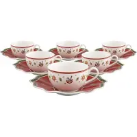Villeroy & Boch Kaffeetassen mit Untertassen Toy's Delight 170 ml Set van 6