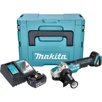 Makita DGA 520 RF1JX1 accu haakse slijper 18 V 125 mm X-LOCK Brushless + 1x oplaadbare accu 3.0 Ah + lader + Makpac