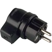 Bachmann CEE 7/7 geaarde stroomstekker | haaks | rubber | IP44 | zwart