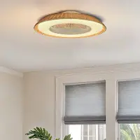 LumenXL Plafondventilator Cakir met stereffect en aanpasbare kleurtemperatuur - rotan kap