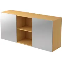 Hjh OFFICE PRO KAPA 1780 | Dressoir | met schuifdeuren - Beuken/Zilver Sideboard