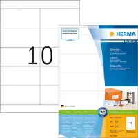 Herma Universele etiketten 4629, permanent klevend, zelfklevend, bedrukbaar, B 105 x H 50,8 mm, FSC papier, wit, 2000 stuks/200 vellen