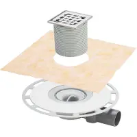 Viega Sanitair installatiemateriaal, Badafvoer Advantix 4939 DN 50, grijze kunststof, horizontale afvoer