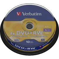 Verbatim DVD+RW discs op spindel - 4-speed - 4,7 GB / 10 stuks
