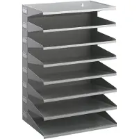 Durable sorteerrek, staal, 8 vakken, lichtgrijs