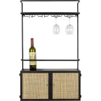 White Label Wijnkast Wall Wine Shelf Guuji Black