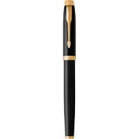 Parker IM-vulpen - medium punt - blauwe inkt - zwarte lak met gouden afwerking - incl. geschenkdoos