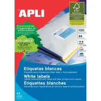 APLI witte etiketten Ft 210 x 148 mm (b x h), 200 stuks, 2 per blad (1264)