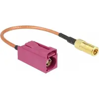 DeLOCK Fakra H (v) - SMB (m) adapter kabel - RG316 - 50 Ohm / transparant - 0,15 meter