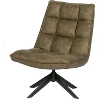 Woood Jouke Draaifauteuil - Kunstleer - Groen - 97x70x85