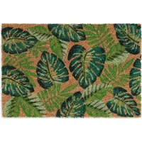 Relaxdays deurmat kokos - bladeren - 40 x 60 cm - antislip - weerbestendig - binnen en buiten