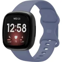 Strap-it Smartwatch bandje - siliconen horlogebandje geschikt voor Fitbit Versa 3 / Fitbit Versa 4 / Fitbit Sense / Fitbit Sense 2 - grijsblauw - Maat: Maat S
