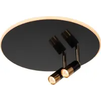 Lucide JUBEL - Plafonnière - Ø 40 cm - LED - CCT - 2500K/3000K - Zwart chroom