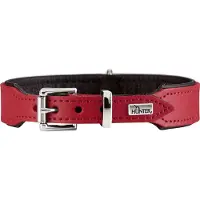 Hunter - Halsband Basic - Hondenhalsband Halsumfang 34-38 cm, rood/zwart