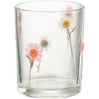 J-Line Windlicht peggy bloemen glas large
