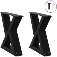 vidaXL Salontafelpoten 2 st 30x(30-31,3) cm staal zwart