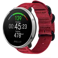 Strap-it Nylon gesp smartwatch bandje - geschikt voor Polar Ignite / Ignite 2 / Ignite 3 / Unite / Pacer - rood