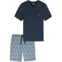 Schiesser Pyjama kort smoky blue / nachtblauw