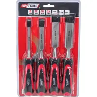 AWTOOLS set van 4 beitels met plastic handgrepen, 6/12/18/24 mm