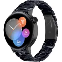 Strap-it Resin smartwatch bandje - geschikt voor Huawei Watch GT 2 42mm / GT 3 42mm / GT 3 Pro 43mm - zwart mix