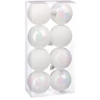 COSY&TRENDY Kerstballen wit 8 stuks / 8 cm. Cosy & Trendy