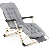 Outtec Verstelbare Ligbed met Kussen - Ligstoel - Tuinstoel - Campingstoel - Strandstoel - Lounger - tot 120 kg - Opvouwbaar