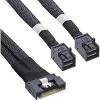 InLine Slim SAS-kabel, SFF-8654 8i zu 2x SFF-8643, 1m