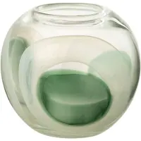 Jline Vaas livy glas groen/wit/transparant small