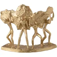 J-Line Figuren dragen steen resine goud