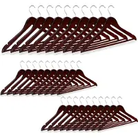Relaxdays kledinghanger - hout - set van 30 - draaibare haak - broekhangers - bruin