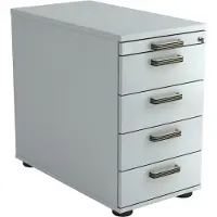 Hjh OFFICE PRO SIGNA SC50 SG - Rolcontainer Grijs Hout met 4 lades Greeplijst kunststof