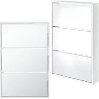 En.casa Schoenenkast met spiegels 3 vouwdeuren 102,5x63x17 cm wit