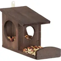 Relaxdays eekhoorn voederhuisje - hangend - hout - 17,5 x 14 x 25 cm