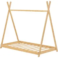 En.casa Kinderbed Vimpeli tipi bamboe 70x140 cm houtkleurig