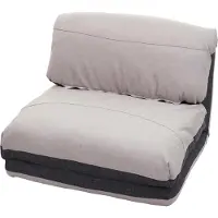 Mendler Fauteuilbed -E68, slaapbank functionele fauteuil inklapbare fauteuil, stof/textiel ~ donkergrijs/lichtgrijs