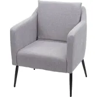 MCW Lounge fauteuil -H93a, fauteuil cocktail fauteuil relax fauteuil ~ stof/textiel lichtgrijs