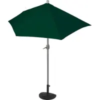 MCW Halfrond parasol Parla, half parasol balkonparasol, UV 50+ polyester/aluminium 3 kg ~ 270 cm groen met standaard