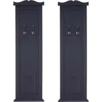 MCW Set van 2 kapstokken T33, wandkapstok, kapstokpaneel, wandhaken hout 109x28x4cm ~ donkergrijs gelakt
