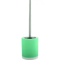 Spirella MSV Shine Toilet/wc-borstel houder - keramiek/metaal - azuurblauw - 38 cm - Toiletborstels