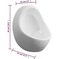 vidaXL Wandurinoir met spoelklep keramiek wit