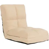 Mendler Vloer fauteuil -N45, inklapbare fauteuil inklapbare fauteuil functionele fauteuil, slaapfunctie inklapbaar stalen frame fluweel ~ beige