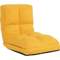 Mendler Vloer fauteuil -N45, slaap fauteuil opklapbare fauteuil functionele fauteuil, slaapfunctie opvouwbaar stalen frame fluweel ~ geel