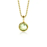 Zinzi AUGUSTUS hanger 8mm gold plated geboortesteen groen peridoot zirconia (zonder collier)