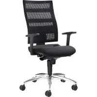 Schäfer Shop Bureaustoel SSI Proline Edition - synchroonmechanisme - ergonomisch wervelsteun - afronding ter hoogte van de knieën - met armleuningen - zwart -