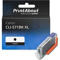 PrintAbout Inktcartridge CLI-571BK XL Zwart Hoge capaciteit geschikt voor Canon