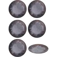 Hazel & Bos Bordenset 6 persoons - Ontbijtbord 24 cm - Porselein - Juntos Concreto -